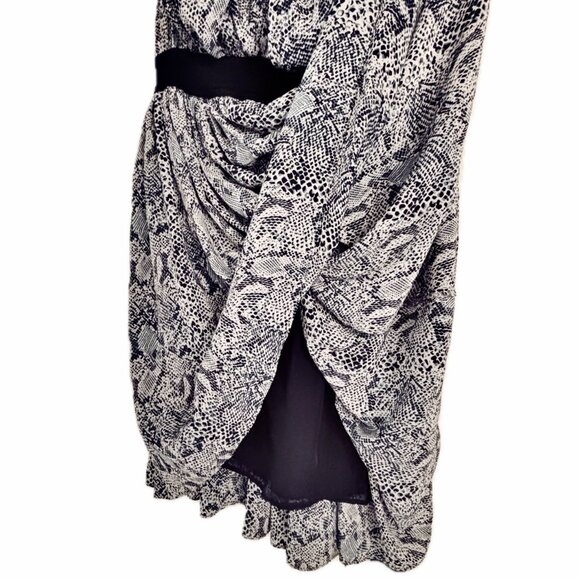 D&G by Dolce & Gabbana Flowy Python Print Chiffon Dress V-Neck Sleeveless Sz XS - Picture 11 of 12